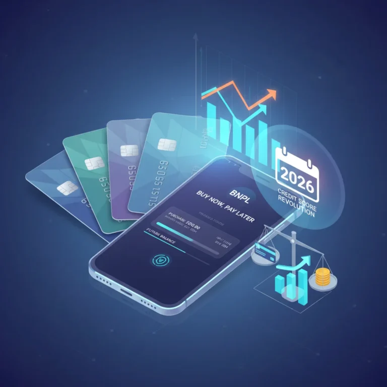 Illustration of Buy Now Pay Later's future impact on credit scores in 2026.