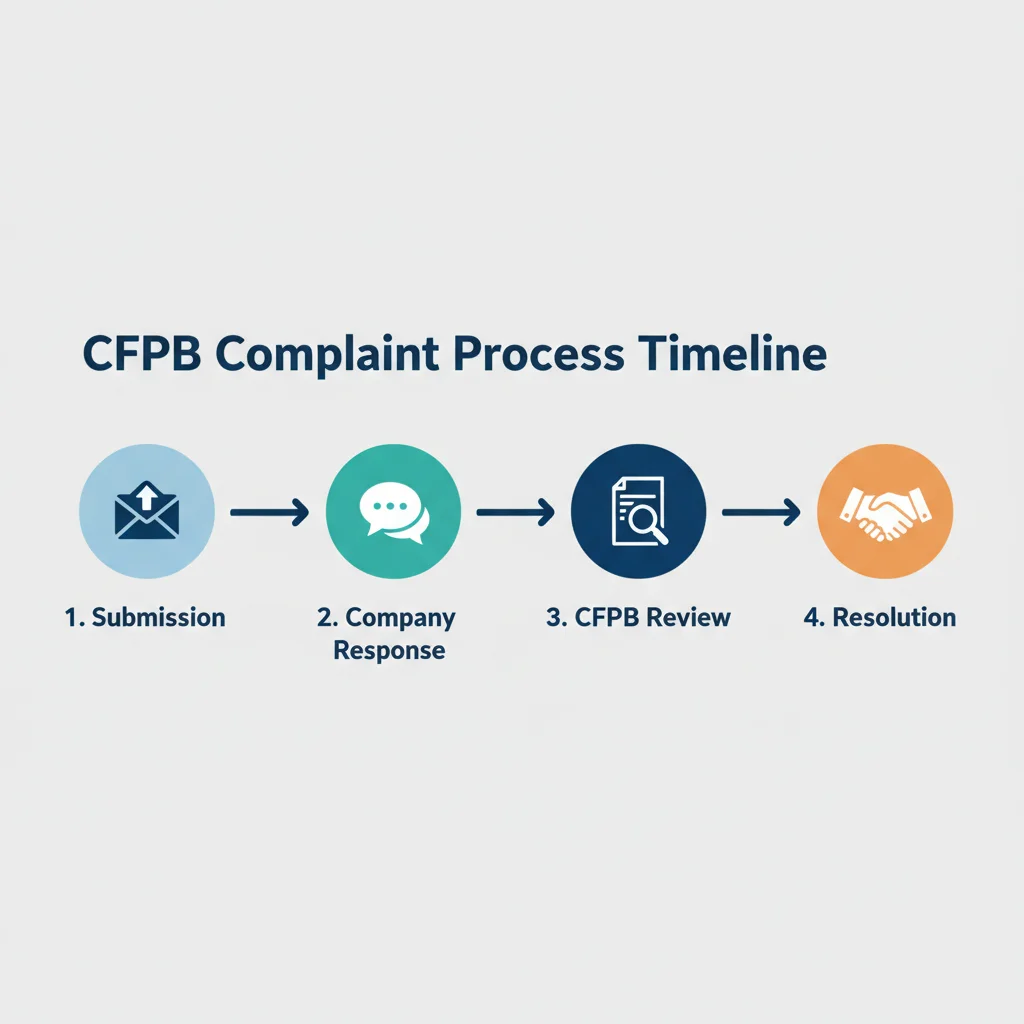 Illustrative timeline of the CFPB complaint resolution process.