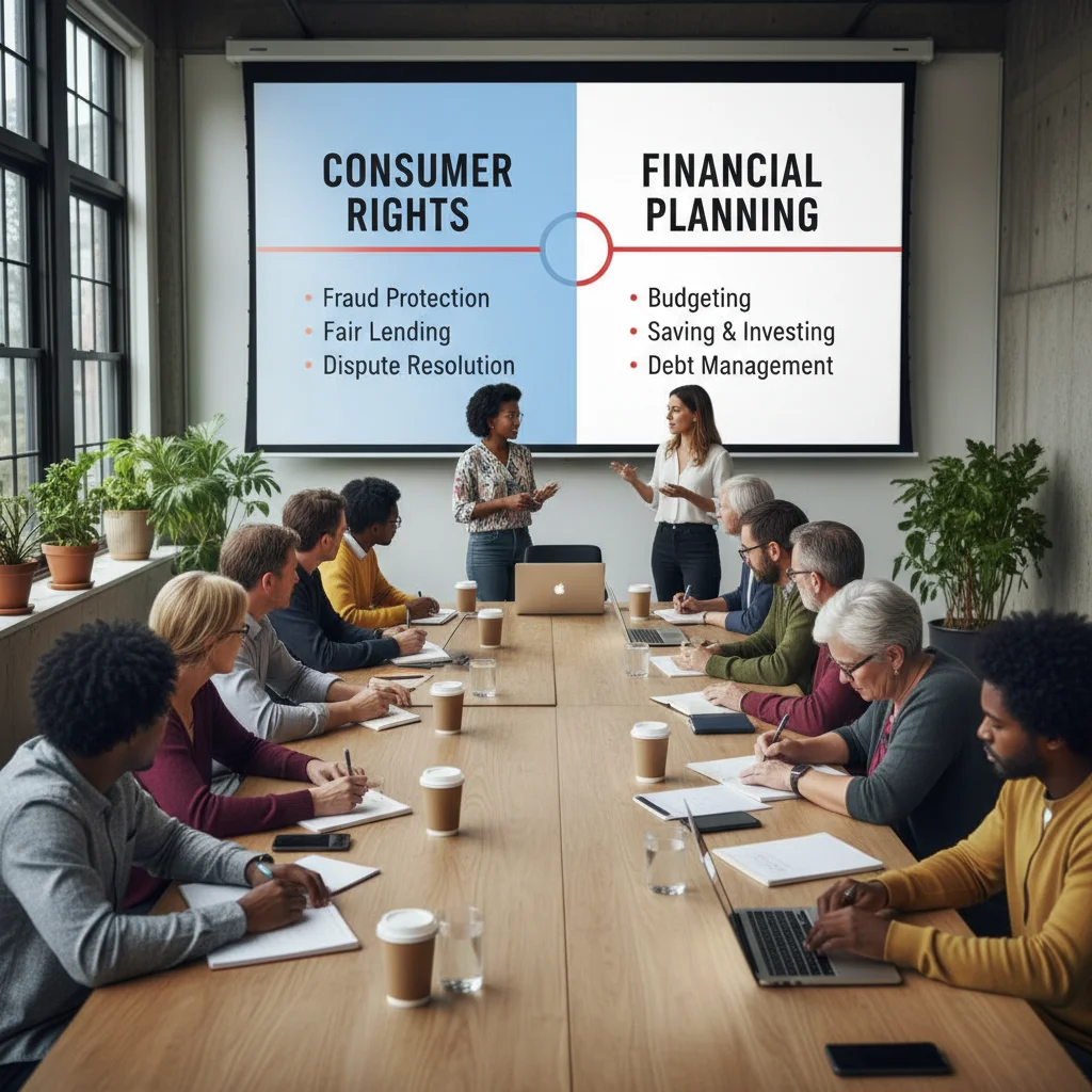 People learning about consumer financial rights