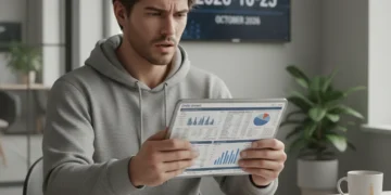 Stressed individual reviewing credit report for errors in 2026