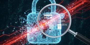 Identifying and Reporting Data Breaches in 2026: Your 5-Step Consumer Protection Guide Digital lock breaking, symbolizing a data breach, with sensitive data highlighted for investigation.