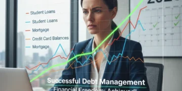 Financial chart showing debt management strategy for 2026