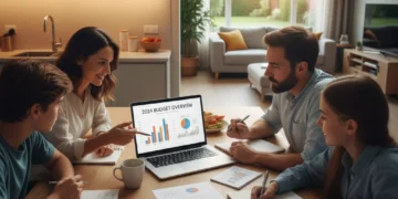 Family actively engaged in zero-based budgeting for increased savings