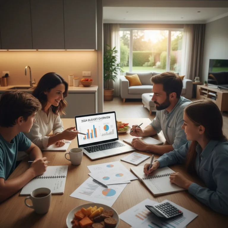 Family actively engaged in zero-based budgeting for increased savings