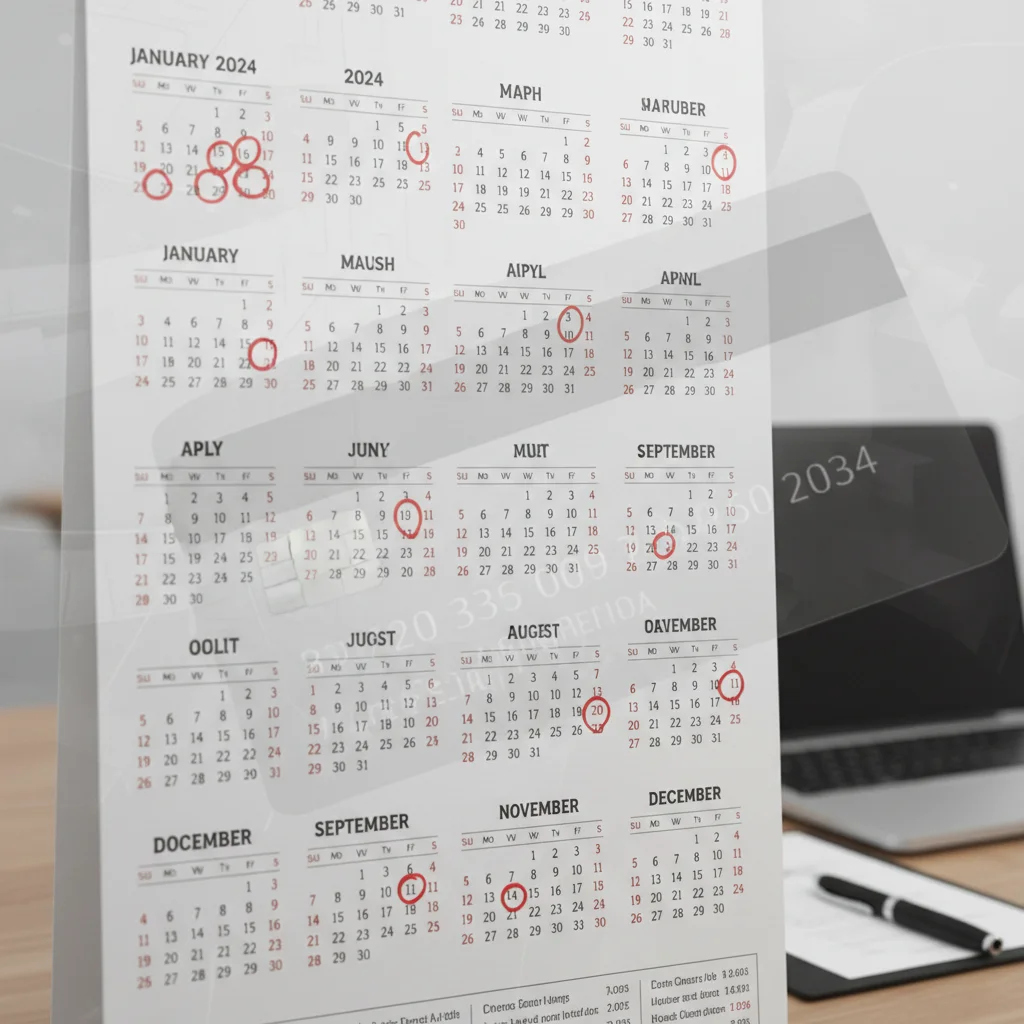 Calendar highlighting two-year duration of hard inquiry on credit report