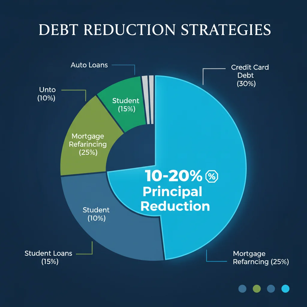 Pie chart showing 10-20 percent principal debt reduction