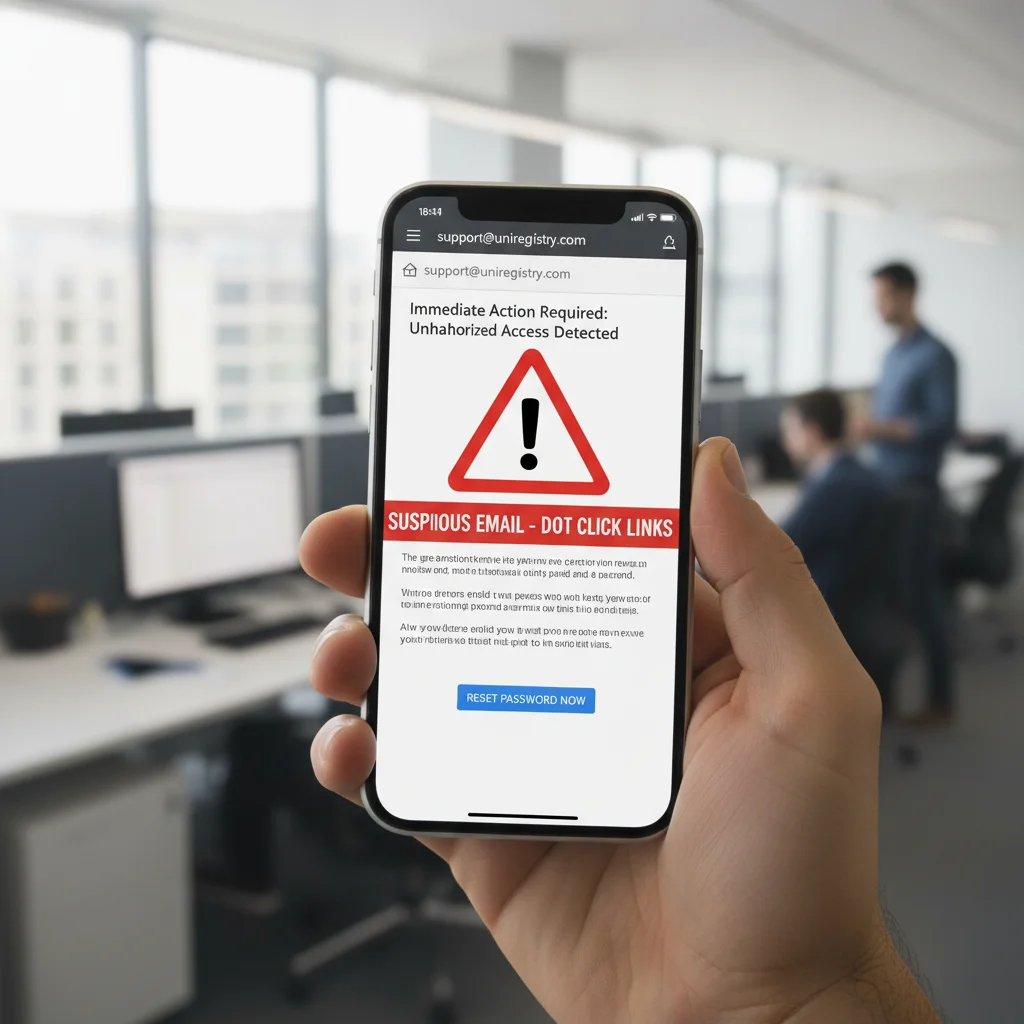 Recognizing a suspicious phishing email on a smartphone screen