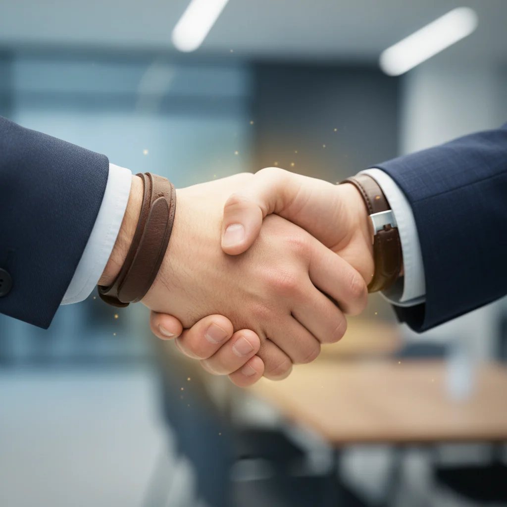 Successful handshake after debt negotiation agreement