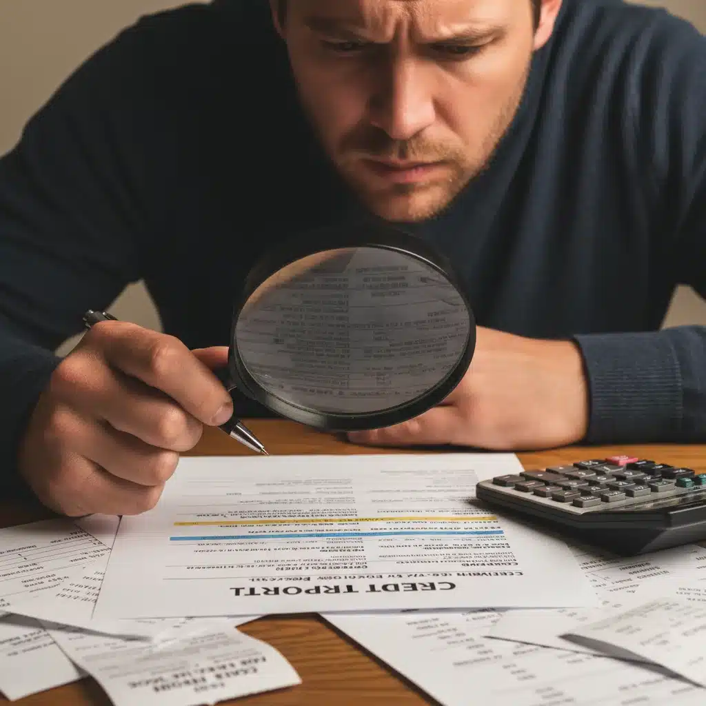 Person examining medical debt entries on a credit report carefully