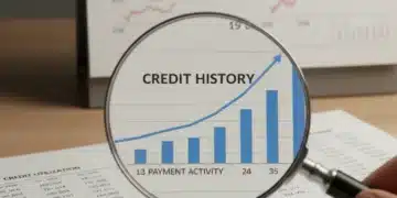 Magnifying glass over a credit report with 2026 calendar, symbolizing FCRA changes and credit data scrutiny.