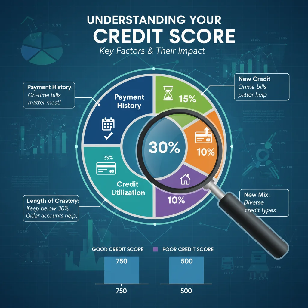 Infographic showing credit score components and their impact